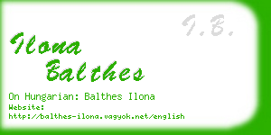 ilona balthes business card